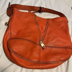Vince Camuto Leather Pebble Purse Hobo Bag | Orange